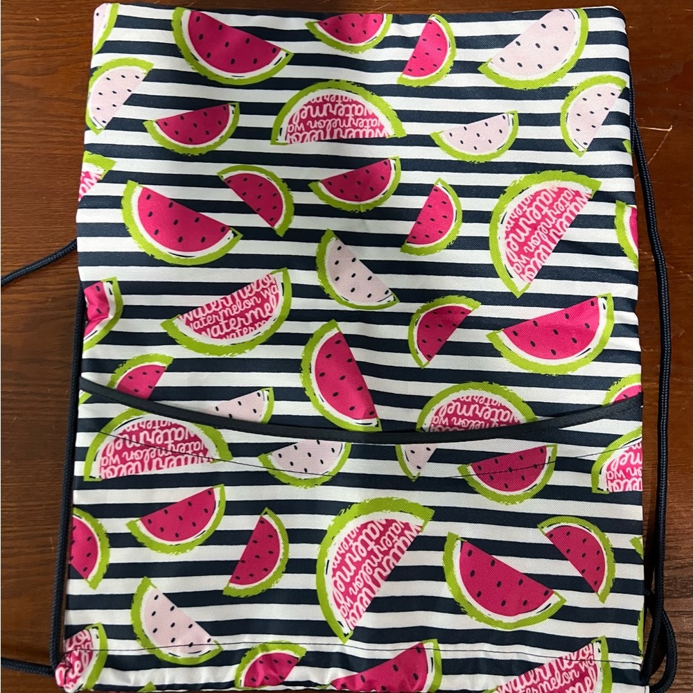 Watermelon Print Drawstring Backpack - image 2